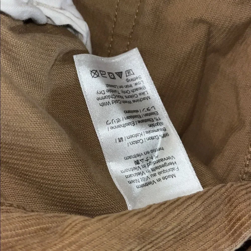 J Crew 5 pocket casual Gold Tan Corduroy pants trousers 36 x 29 1/2 (34x30) M